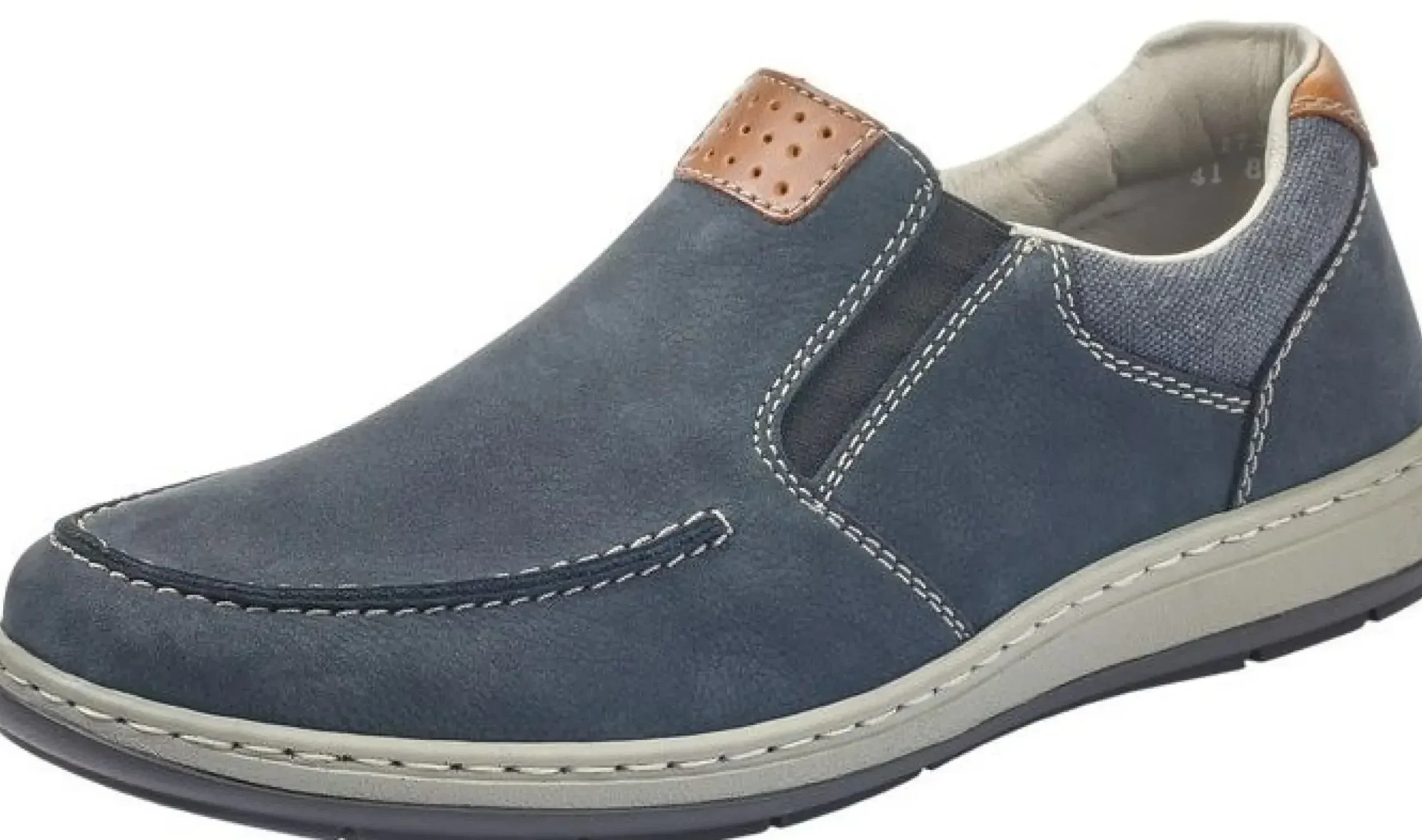 Rieker Patros Navy Leather Slip-On Loafer