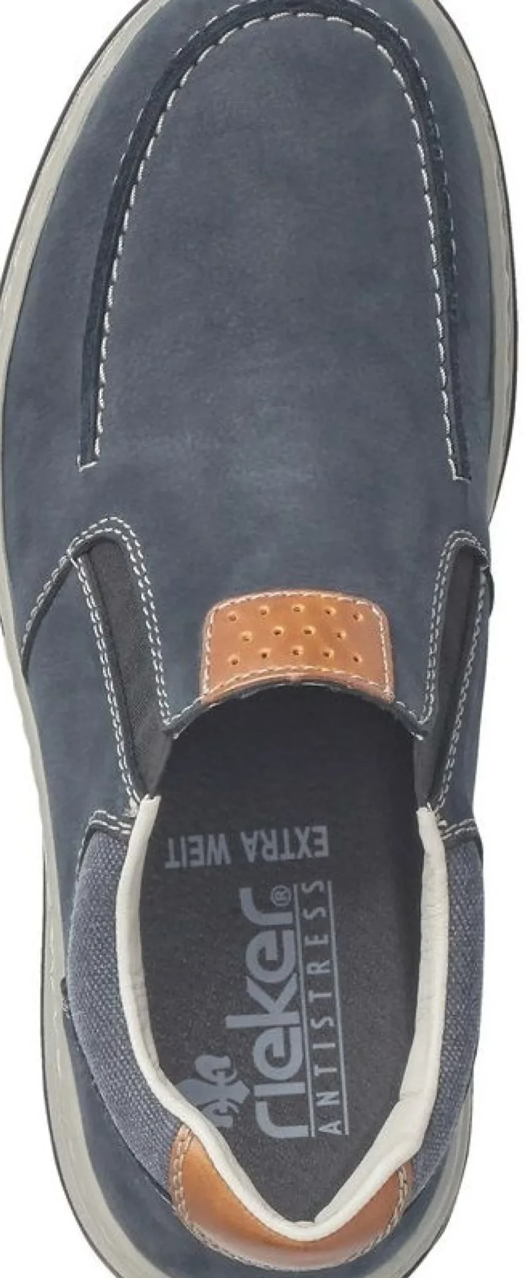 Rieker Patros Navy Leather Slip-On Loafer
