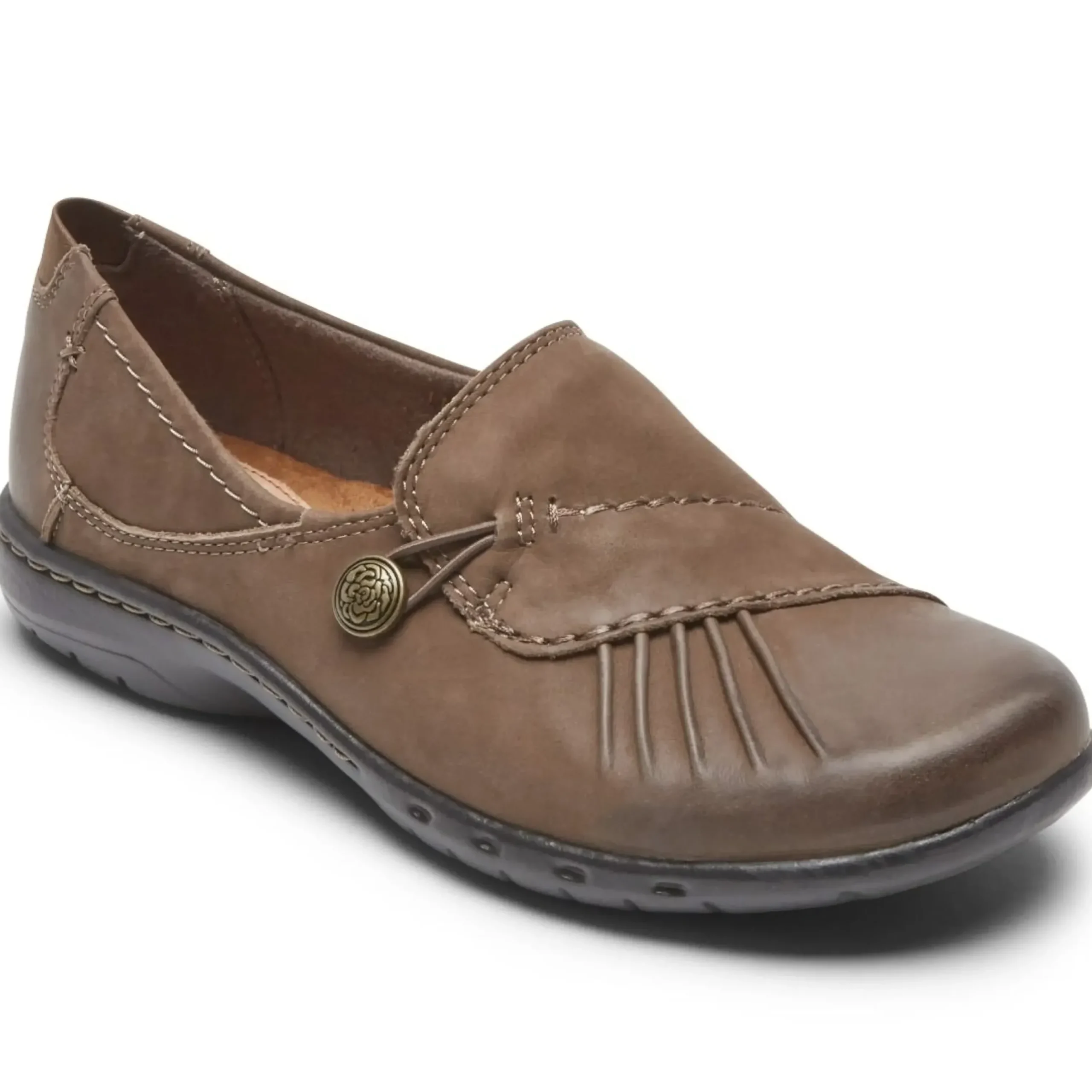Best Cobb Hill Paulette Stone Nubuck Slip-On Flat