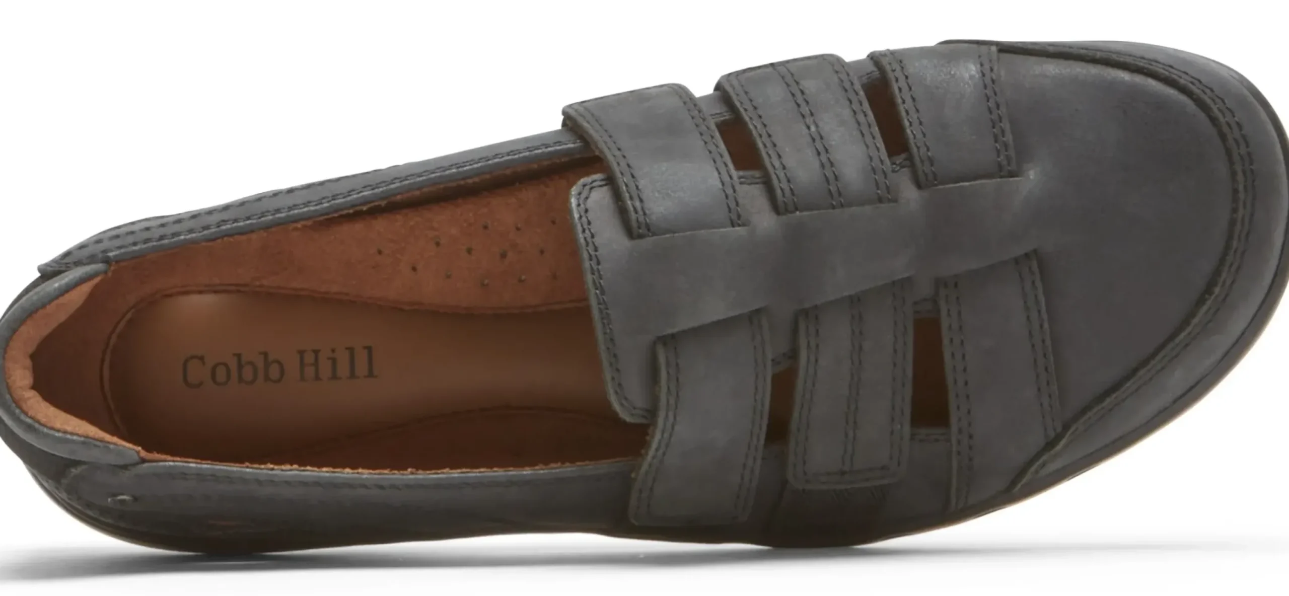 Sale Cobb Hill Penfield Black Strappy Slip-On Fisherman Sandal