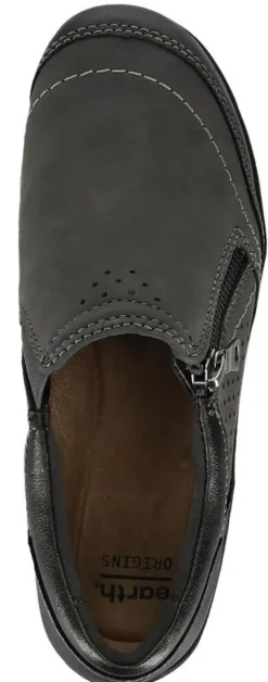 Discount Earth Rapid Randall Dark Grey Zipper Slip-On Shoe