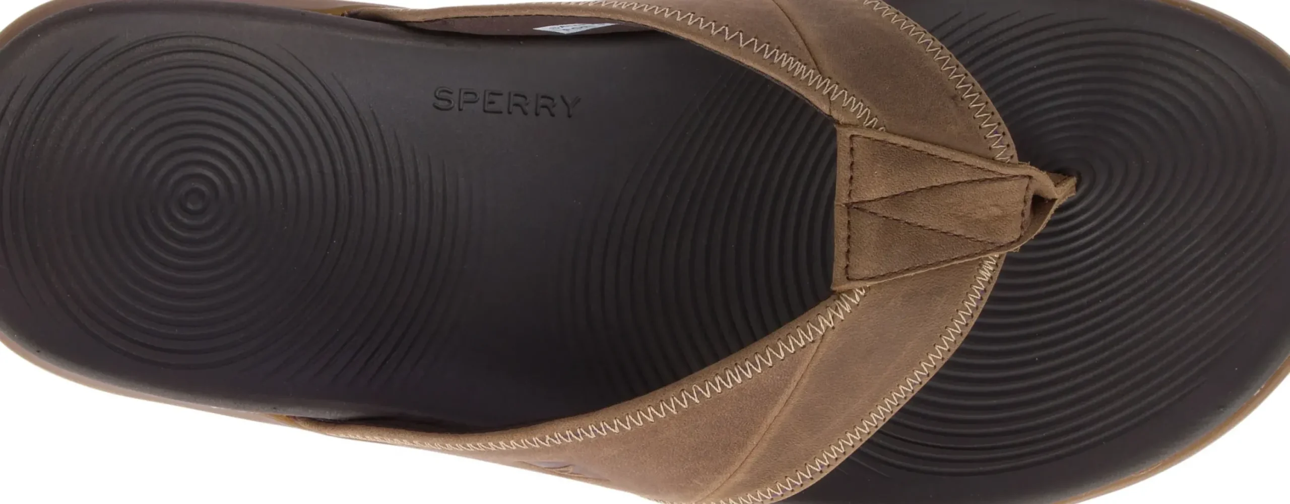 Online Sperry Regatta Brown Leather Water Thong Sandal