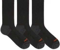 Clearance Merrell Repreve 3-Pack Black Hiker Crew Socks