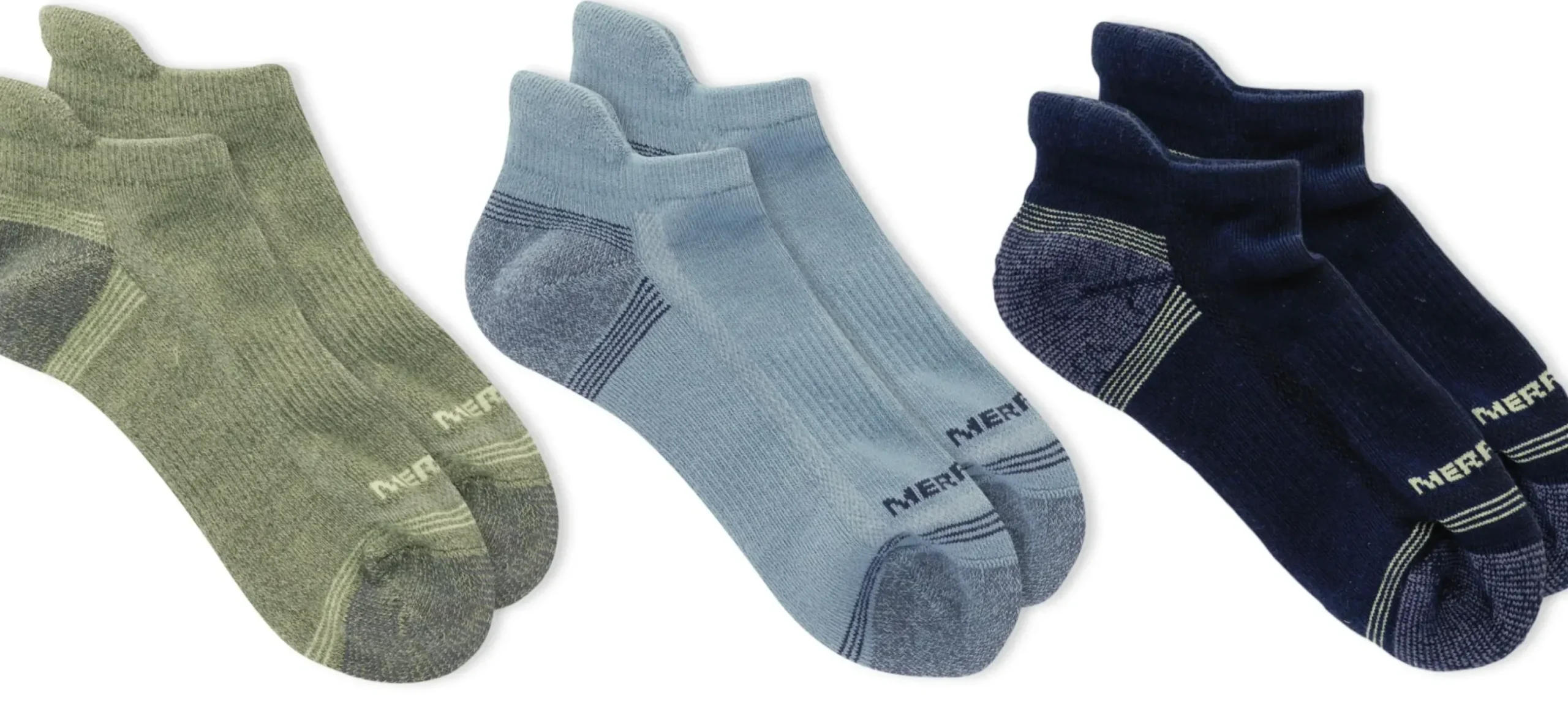 Outlet Merrell Repreve 3-Pack Low Cut Tab Socks Olive