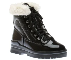 Sale Olang Rimini Lace-Up Black Patent Winter Ankle Boot