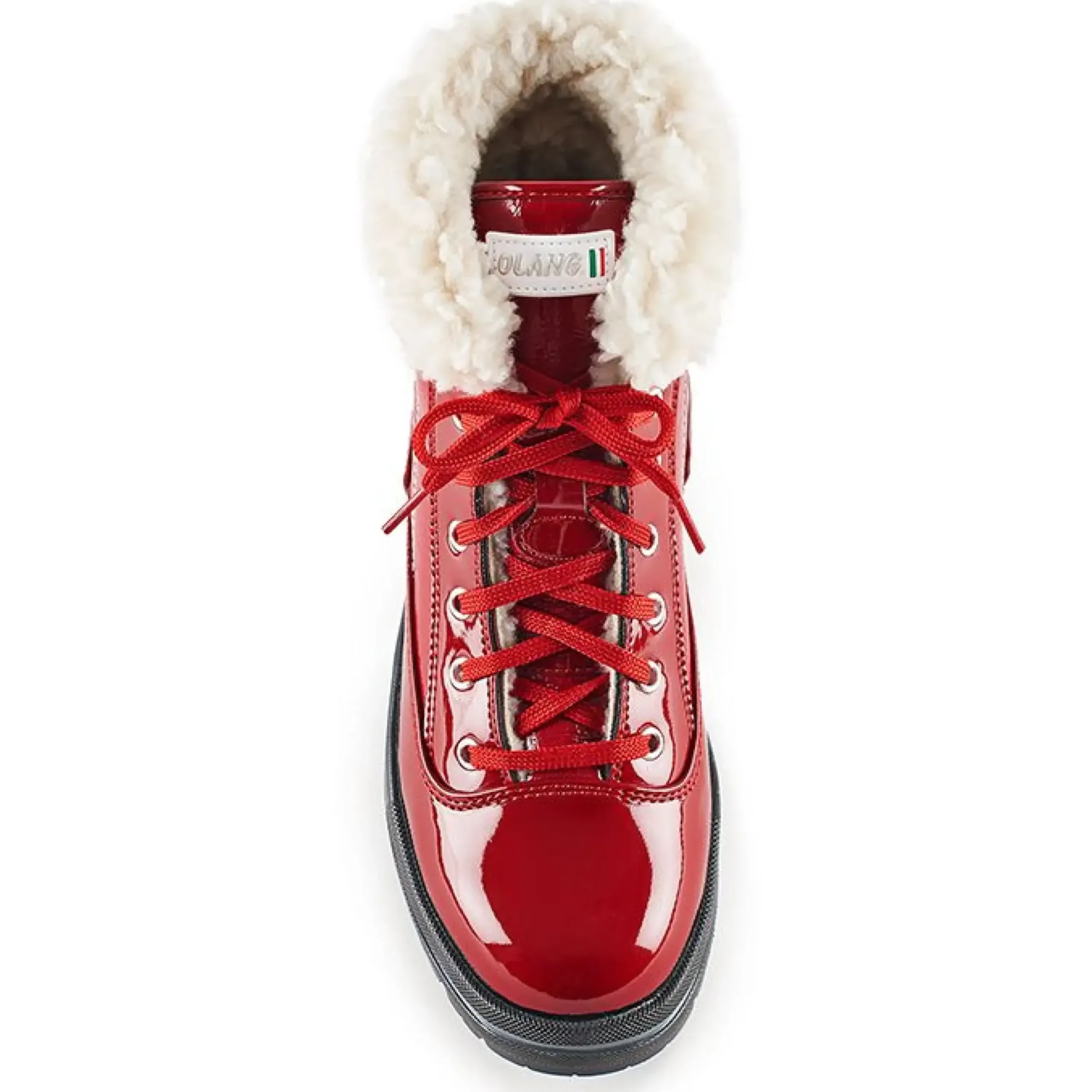 Clearance Olang Rimini Lace-Up Red Patent Winter Ankle Boot
