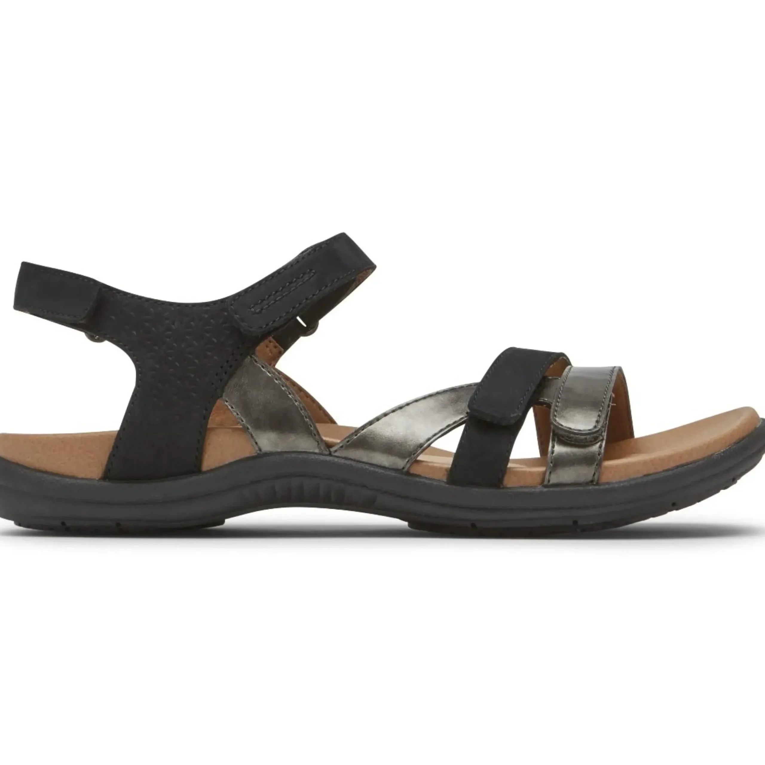 New Cobb Hill Rubey Black Three Strap Sandal