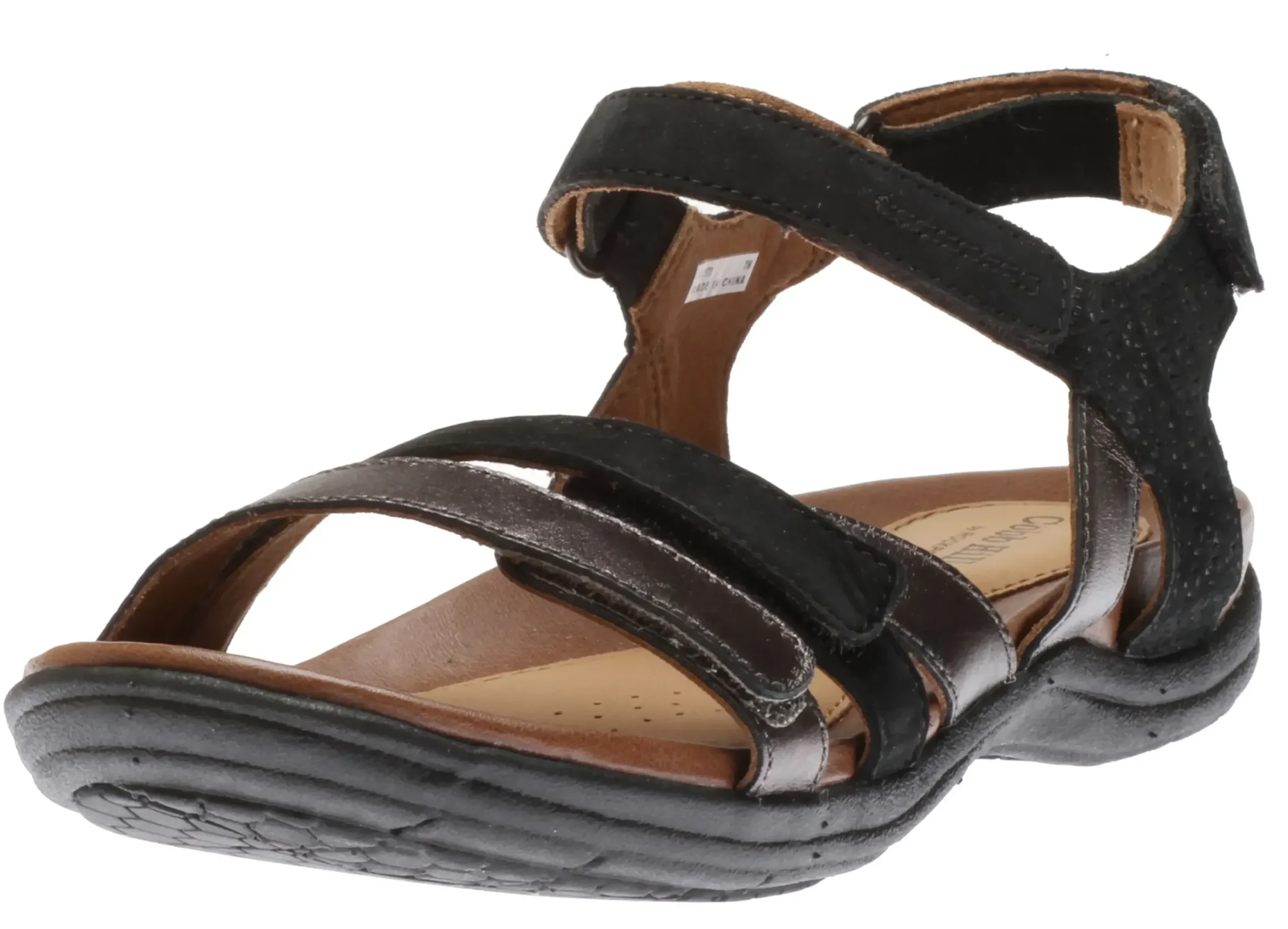 New Cobb Hill Rubey Black Three Strap Sandal