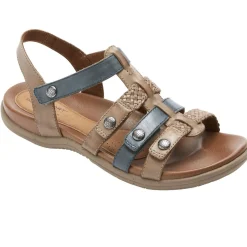 Outlet Cobb Hill Rubey Khaki / Navy T-Strap Sandal