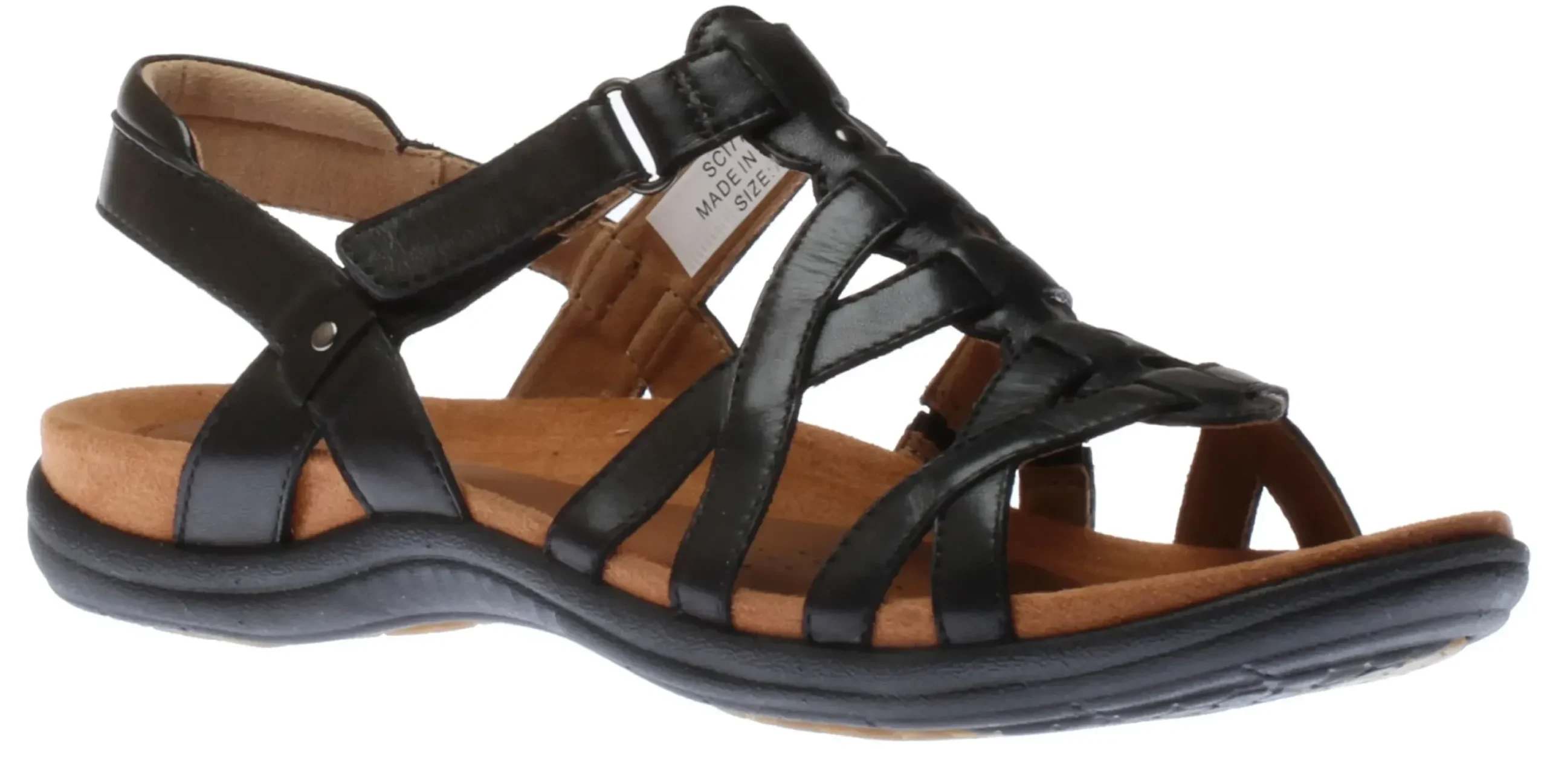 Hot Cobb Hill Rubey Woven Black Leather Sandal