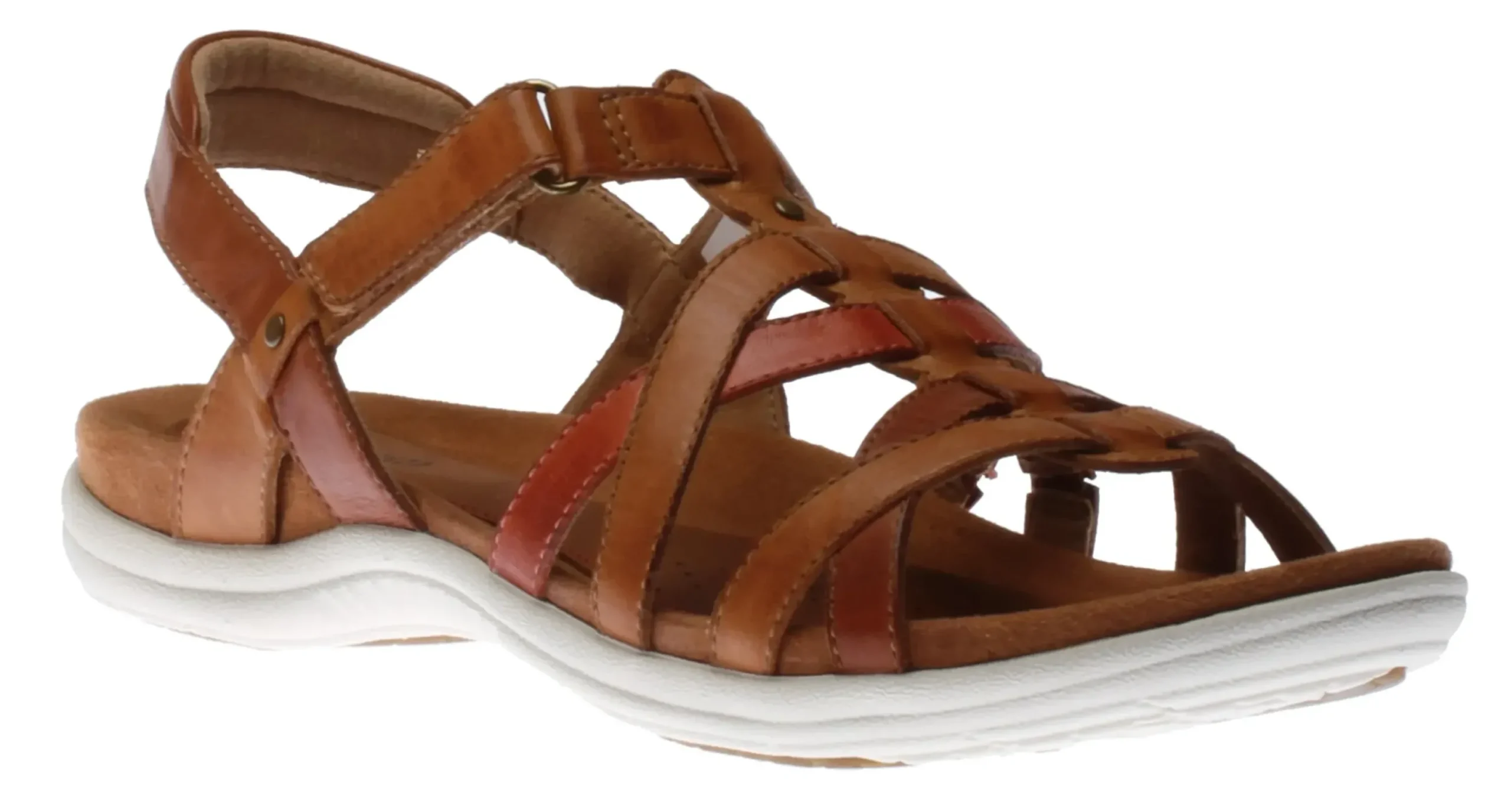 Discount Cobb Hill Rubey Woven Tan Brown Leather Sandal