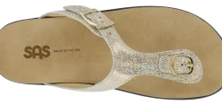 Clearance SAS Shoes Sanibel Shiny Gold Thong Sandal