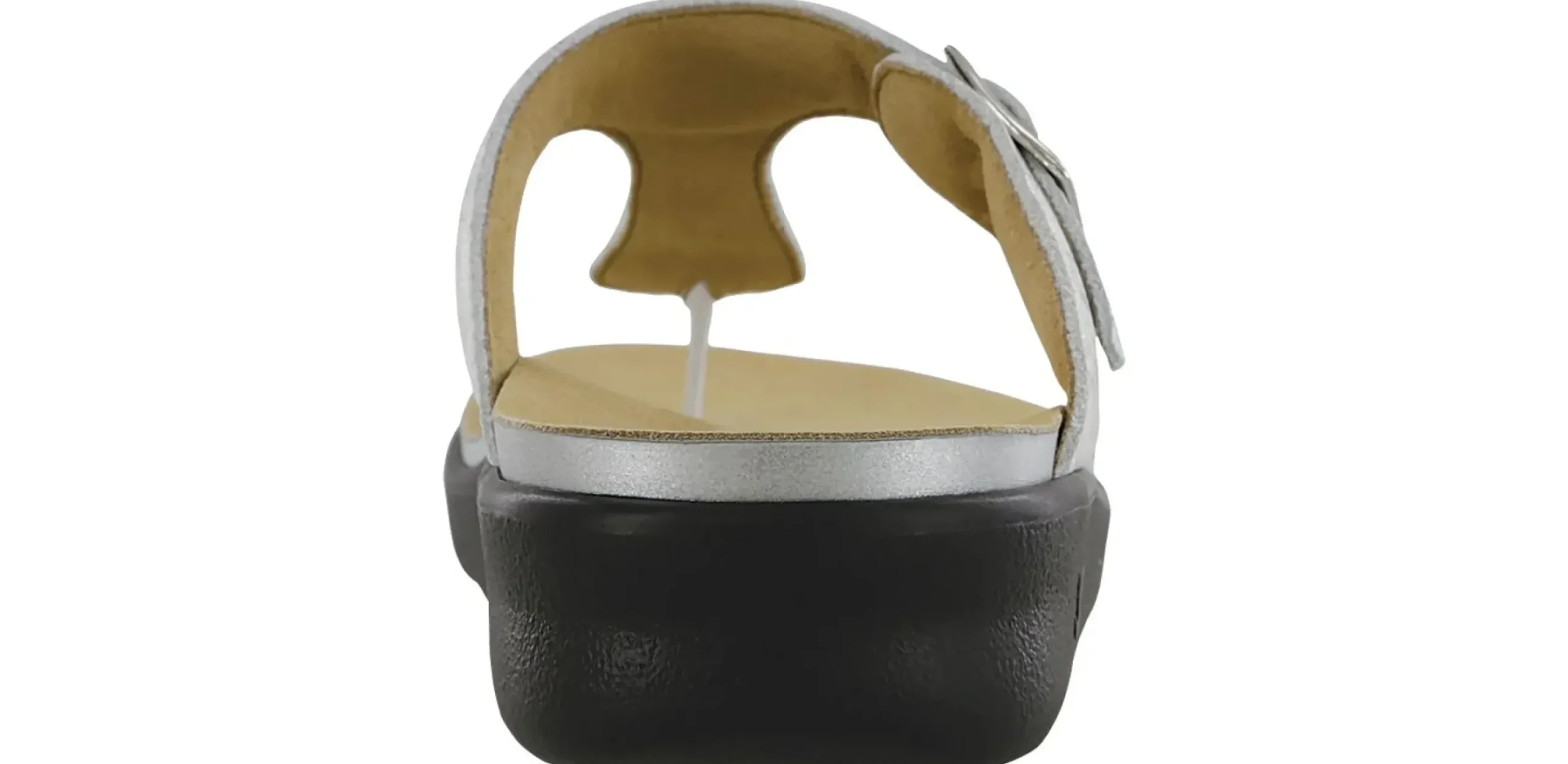 Clearance SAS Shoes Sanibel Shiny Silver Thong Sandal