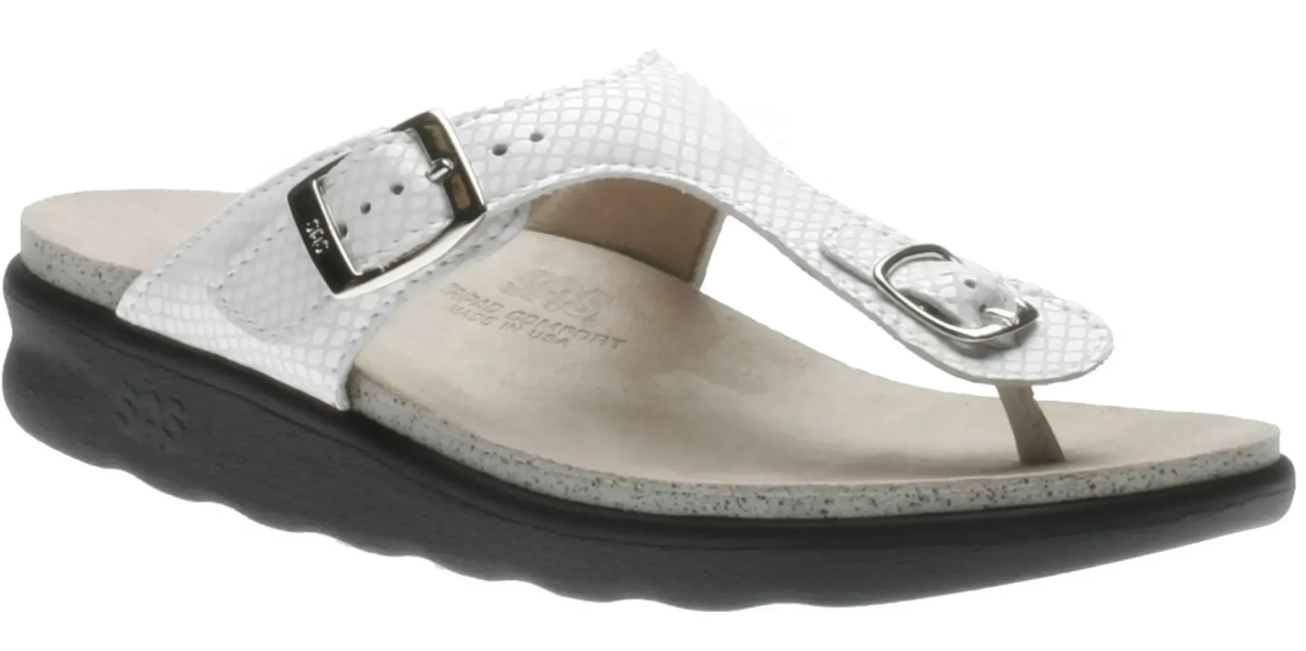 Online SAS Shoes Sanibel White Snake Thong Sandal