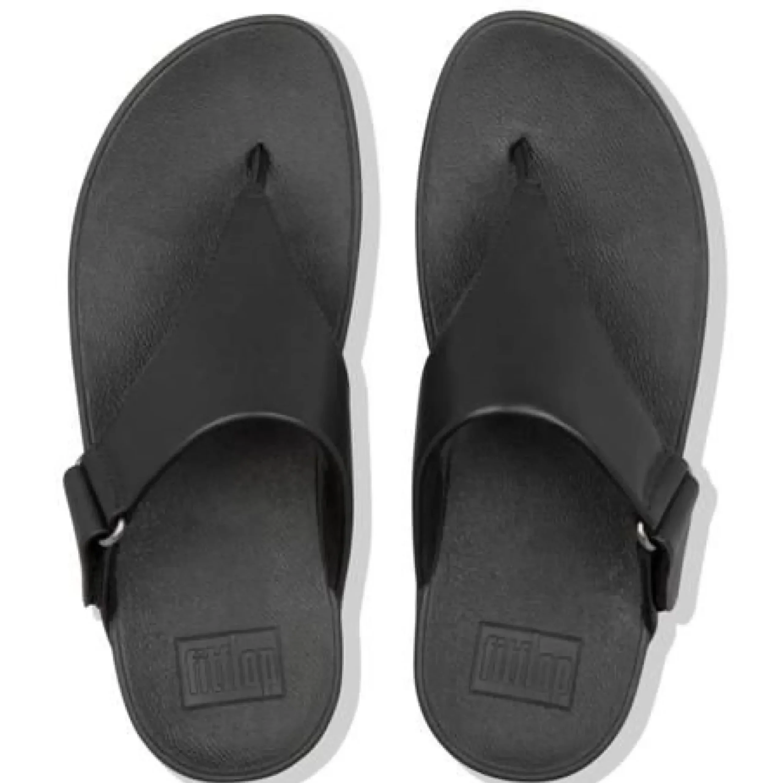 Outlet Fit Flop Sarna Black Leather Thong Sandal