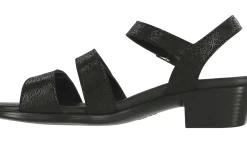 Clearance SAS Shoes Savannah Black Leather Heel Strap Sandal