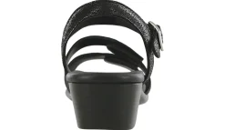 Clearance SAS Shoes Savannah Black Leather Heel Strap Sandal