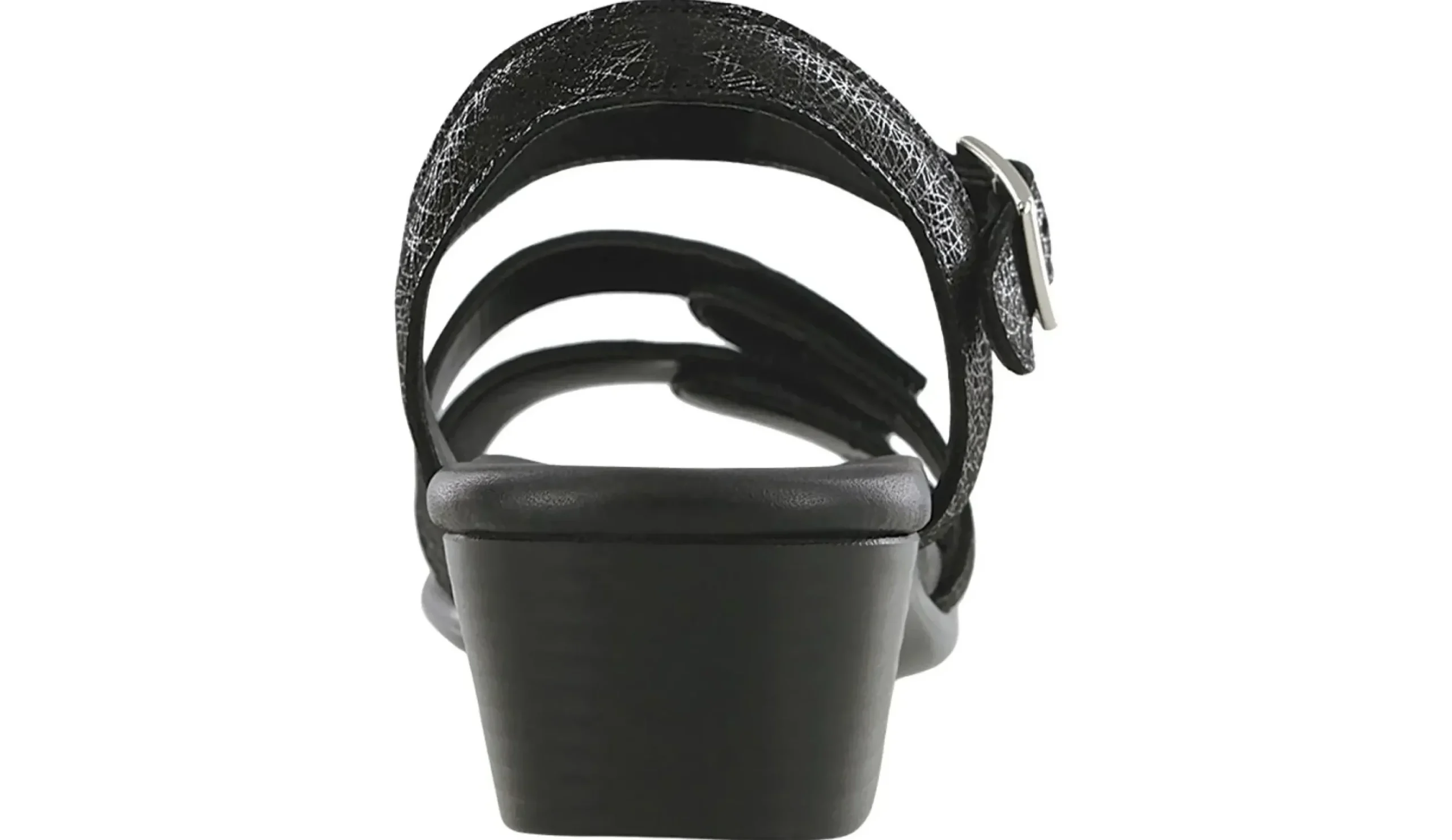 Clearance SAS Shoes Savannah Black Leather Heel Strap Sandal