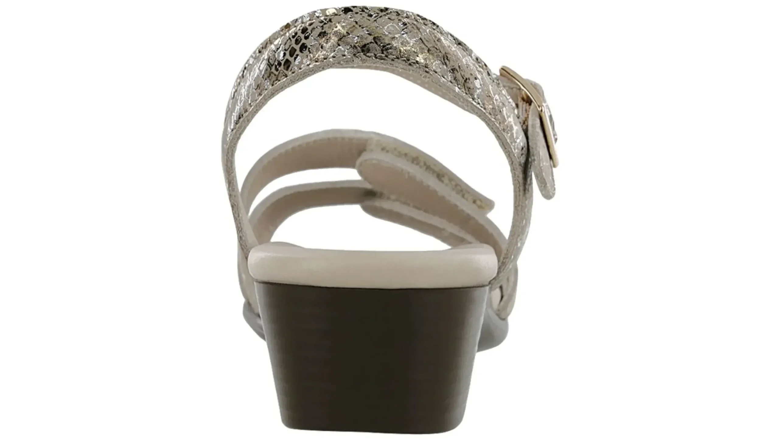 Best SAS Shoes Savannah Multisnake Gold Leather Heel Strap Sandal