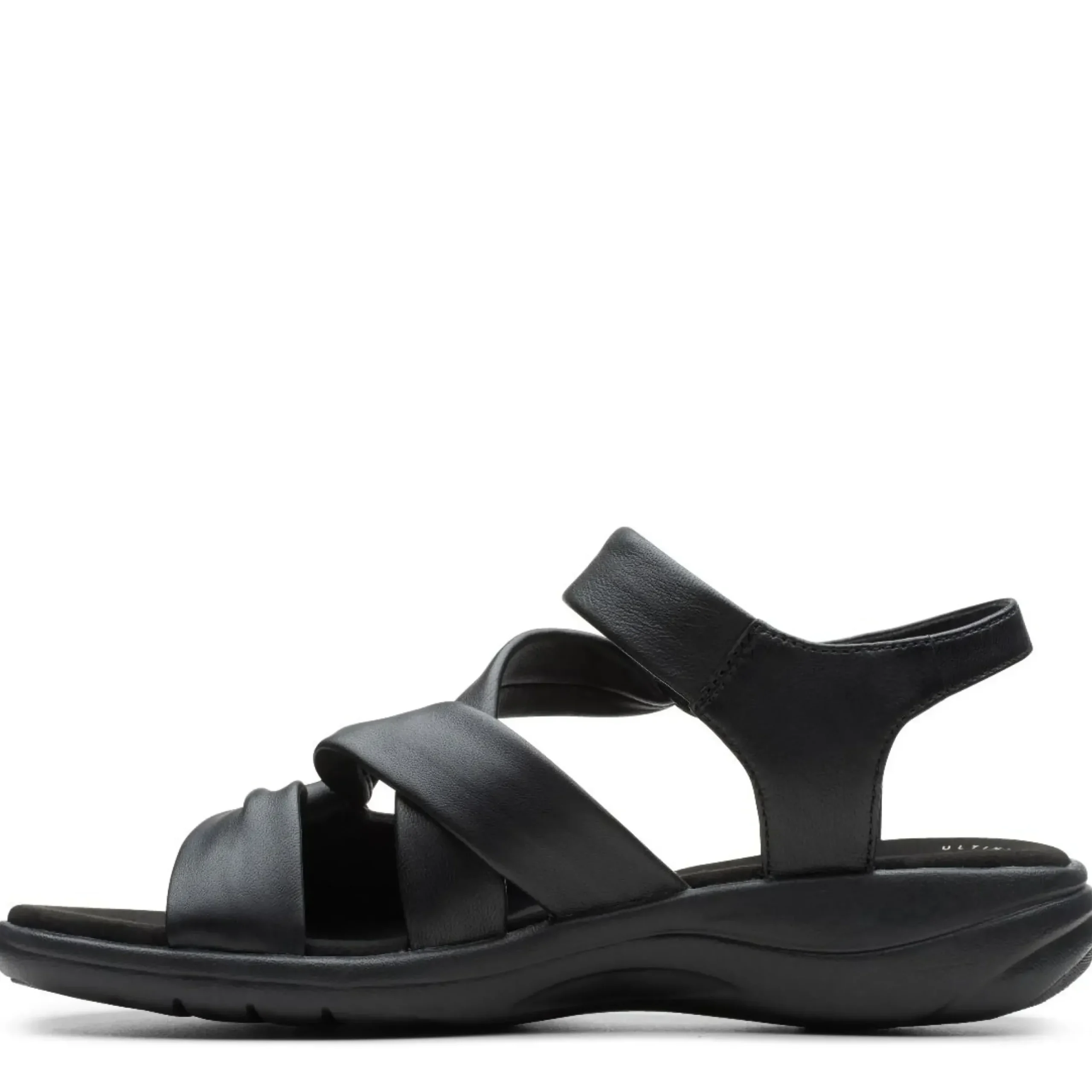 Hot Clarks Saylie Moon Black Leather Sandal