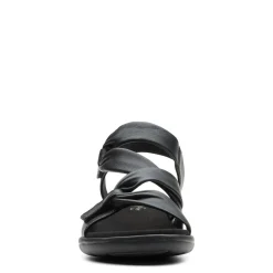 Hot Clarks Saylie Moon Black Leather Sandal