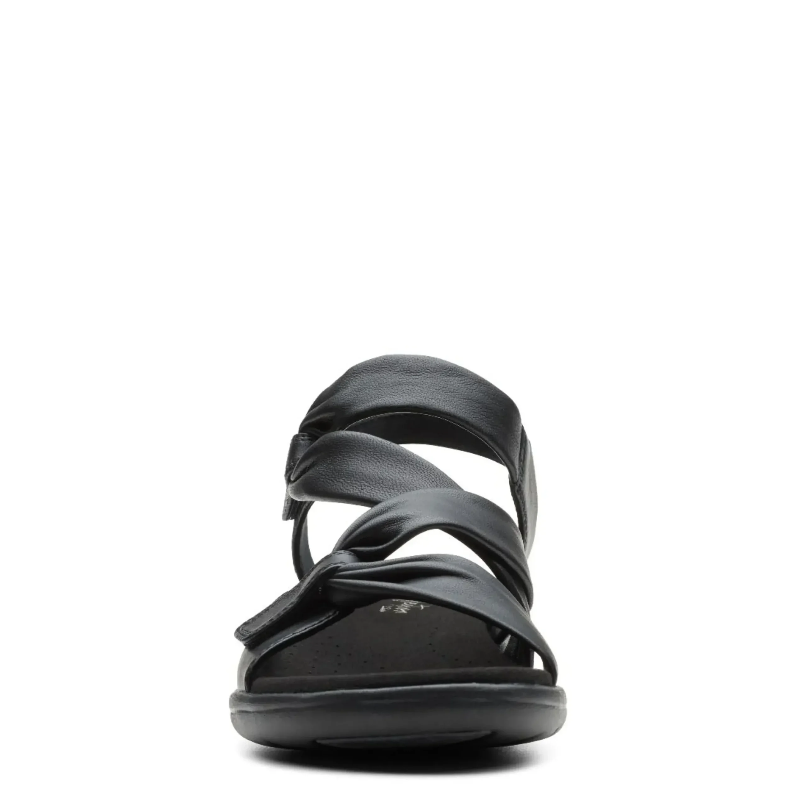 Hot Clarks Saylie Moon Black Leather Sandal