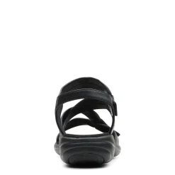 Hot Clarks Saylie Moon Black Leather Sandal