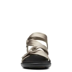Hot Clarks Saylie Moon Pewter Leather Sandal