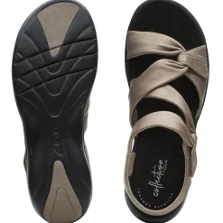 Hot Clarks Saylie Moon Pewter Leather Sandal