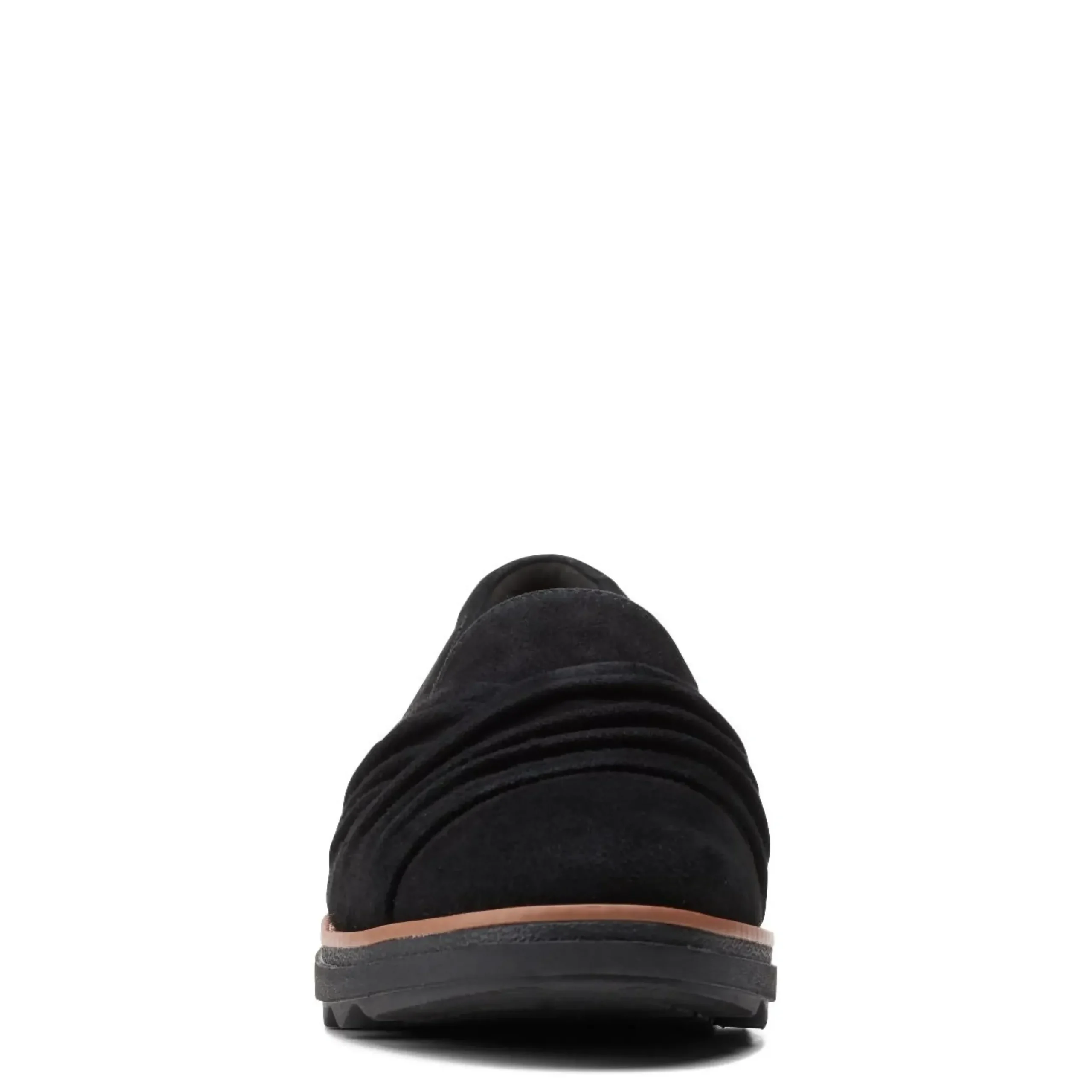 Hot Clarks Sharon Villa Black Suede Wedge Loafer