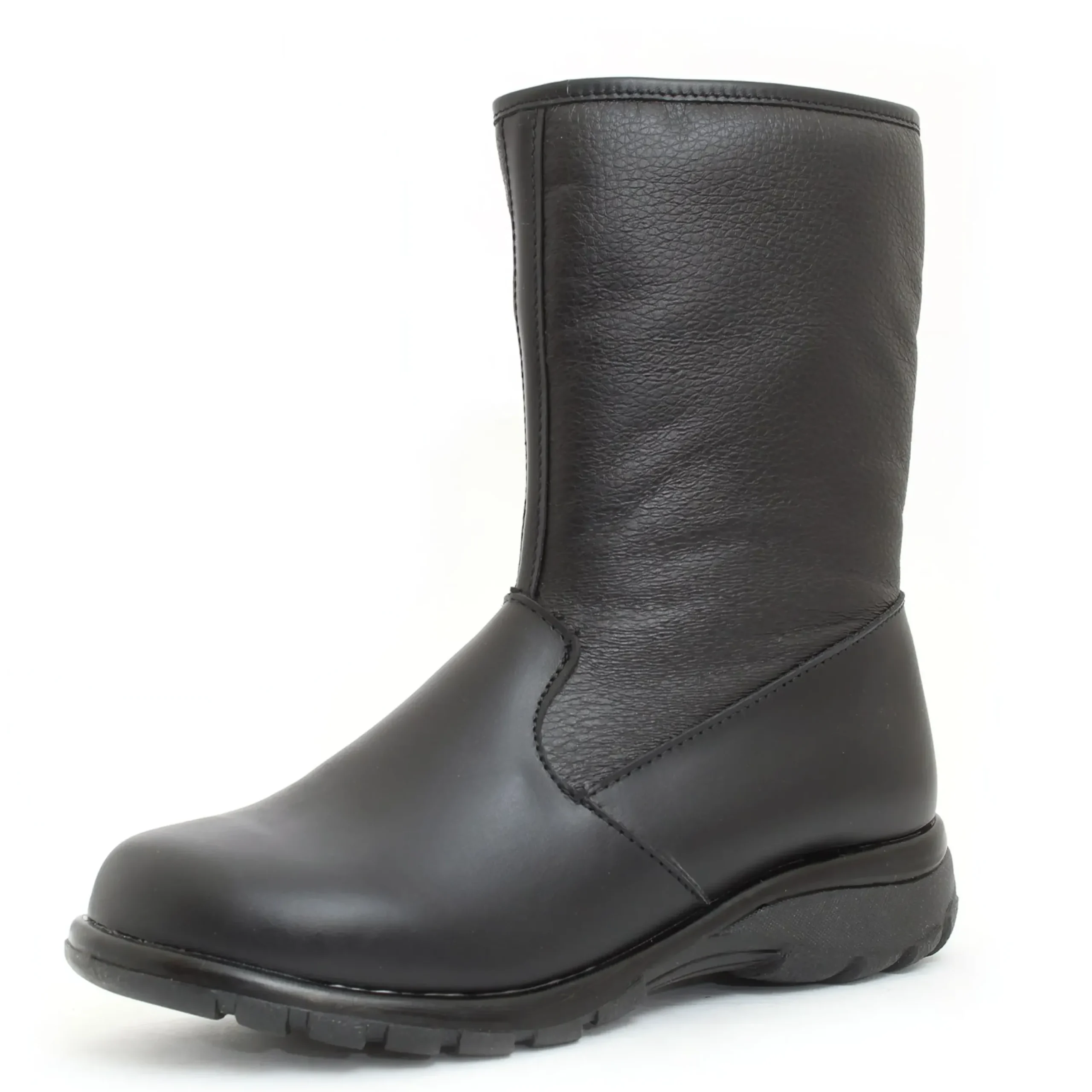 Online Toe Warmers Shield Black Leather Mid-Calf Winter Boot
