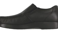 Online SAS Shoes Side Gore Black Smooth Leather Slip-On Loafer