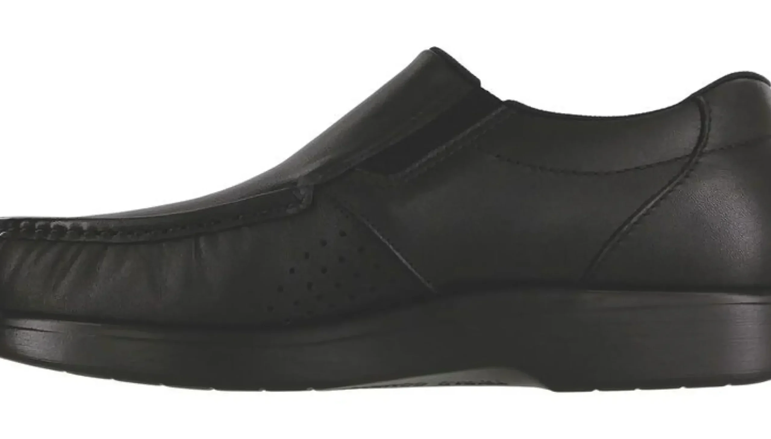 Online SAS Shoes Side Gore Black Smooth Leather Slip-On Loafer