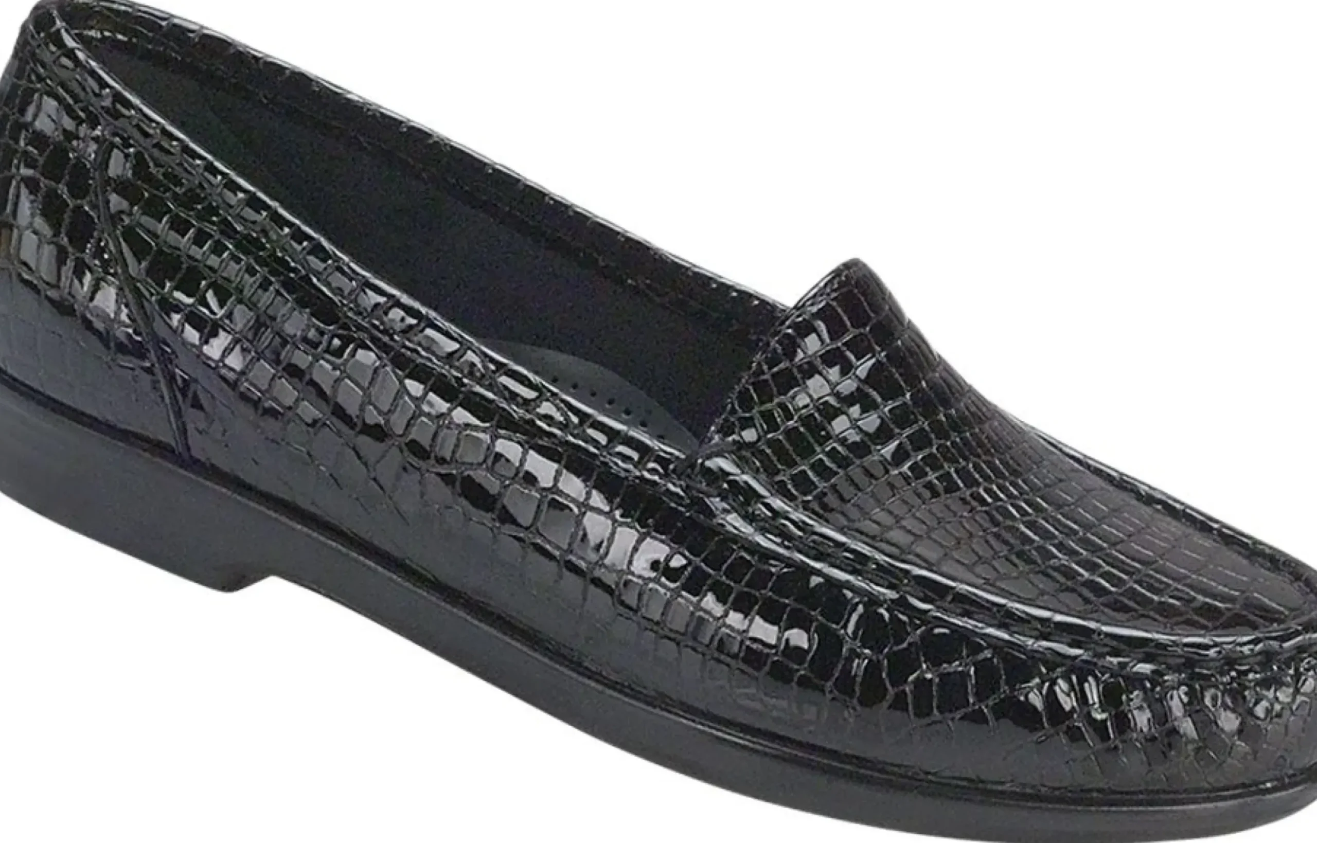 SAS Shoes Simplify Black Croc Slip On Loafer