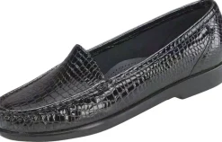 SAS Shoes Simplify Black Croc Slip On Loafer