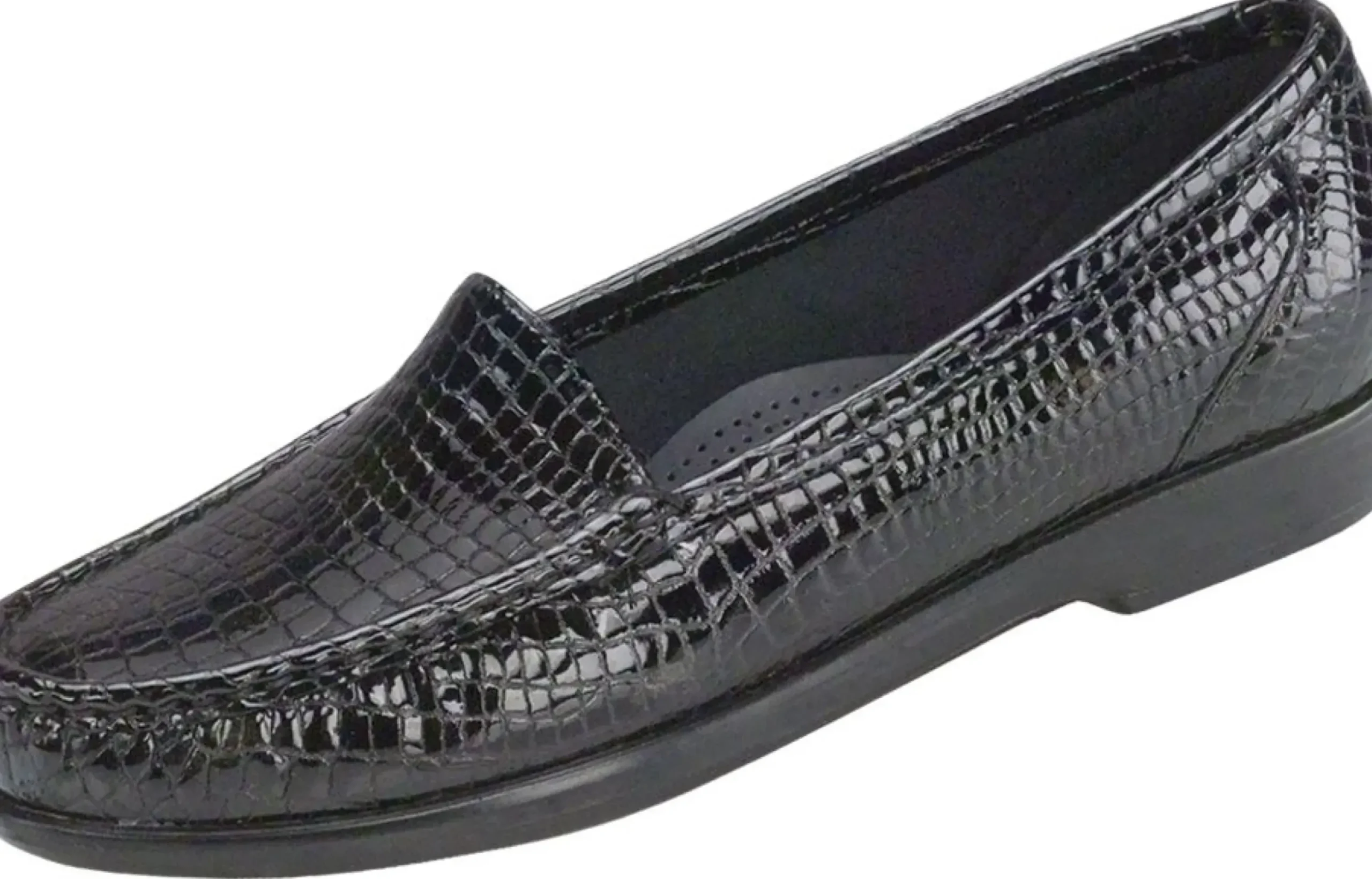 SAS Shoes Simplify Black Croc Slip On Loafer