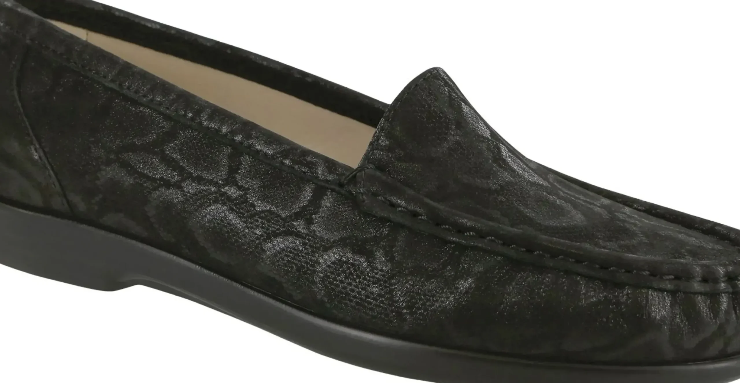 Sale SAS Shoes Simplify Black Nero Snake Slip On Loafer
