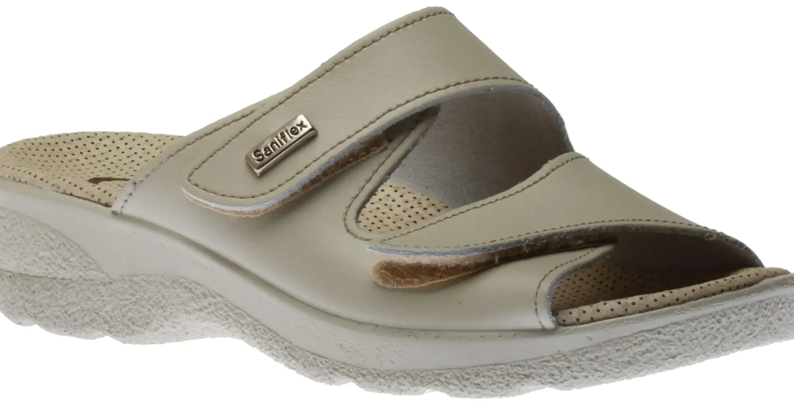 New Lady Diana Slide 2 Avori Beige Double Strap Slide Wedge Sandal