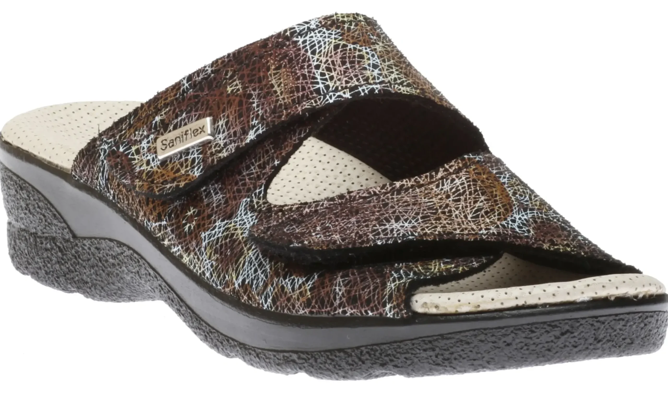 Sale Lady Diana Slide Black Brown Double Strap Sandal