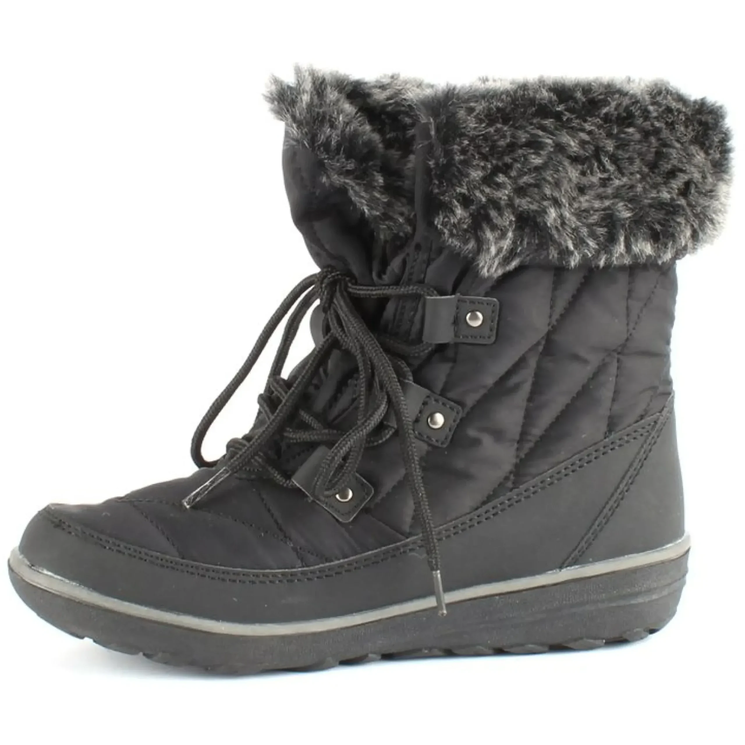 Wanderlust Snowflake Black Lace-Up Winter Boot