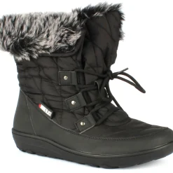 Wanderlust Snowflake Black Lace-Up Winter Boot