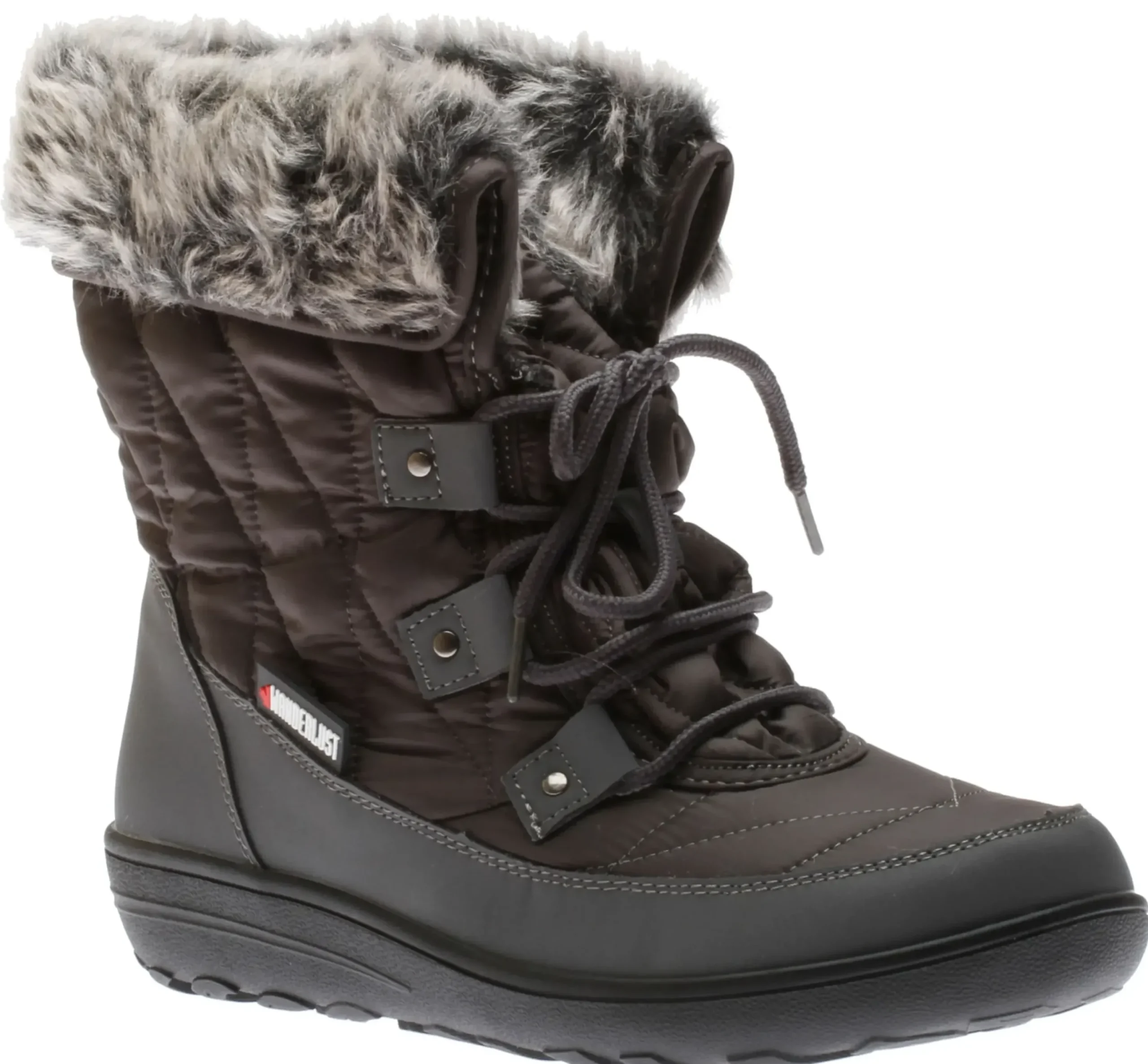 New Wanderlust Snowflake Grey Lace-Up Winter Boot
