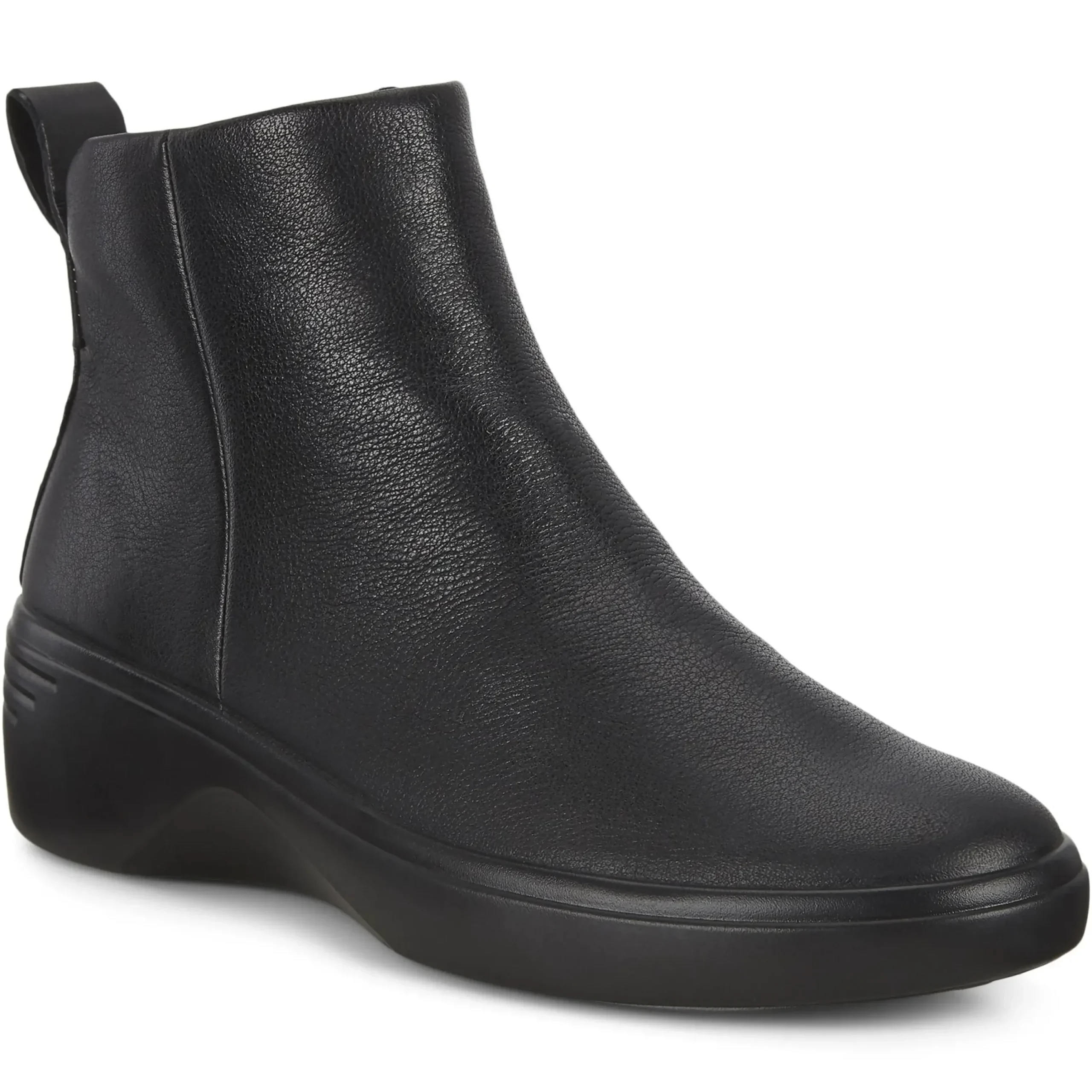 Discount Ecco Soft 7 Black Leather Wedge Boot