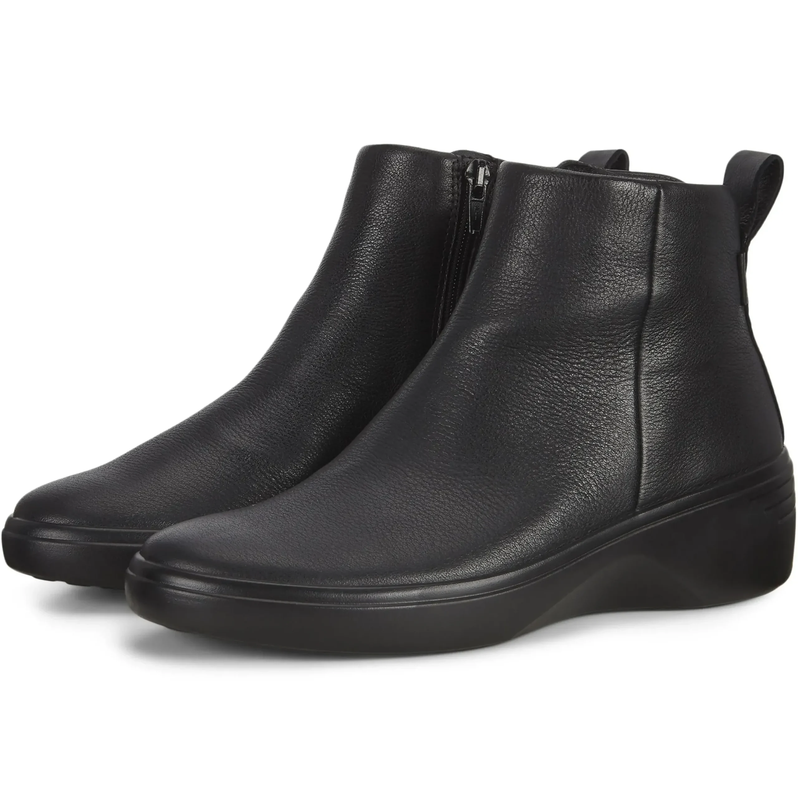 Discount Ecco Soft 7 Black Leather Wedge Boot