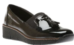 Best Rieker Softlack Black Patent Tassel Slip-On Loafer