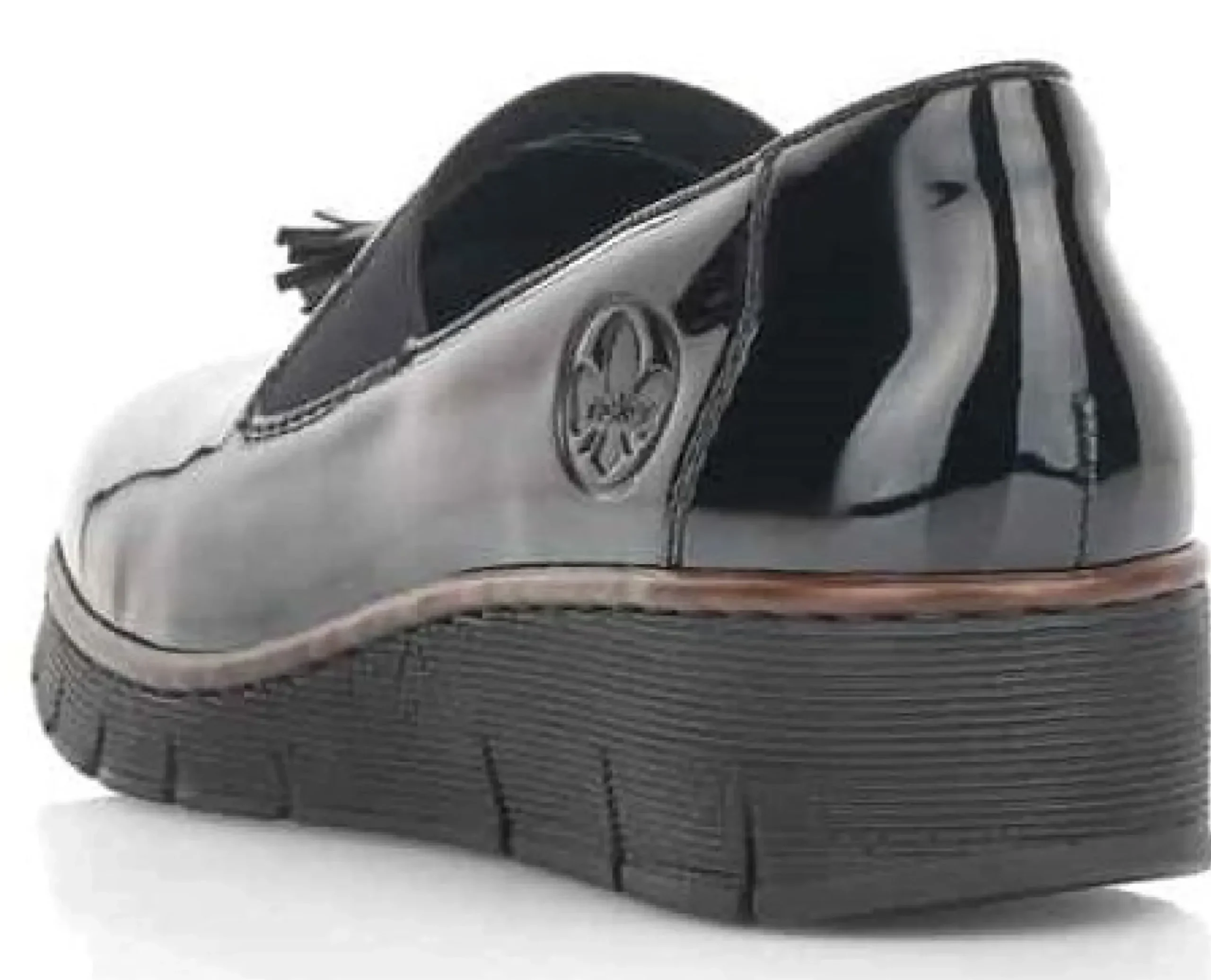 Best Rieker Softlack Black Patent Tassel Slip-On Loafer