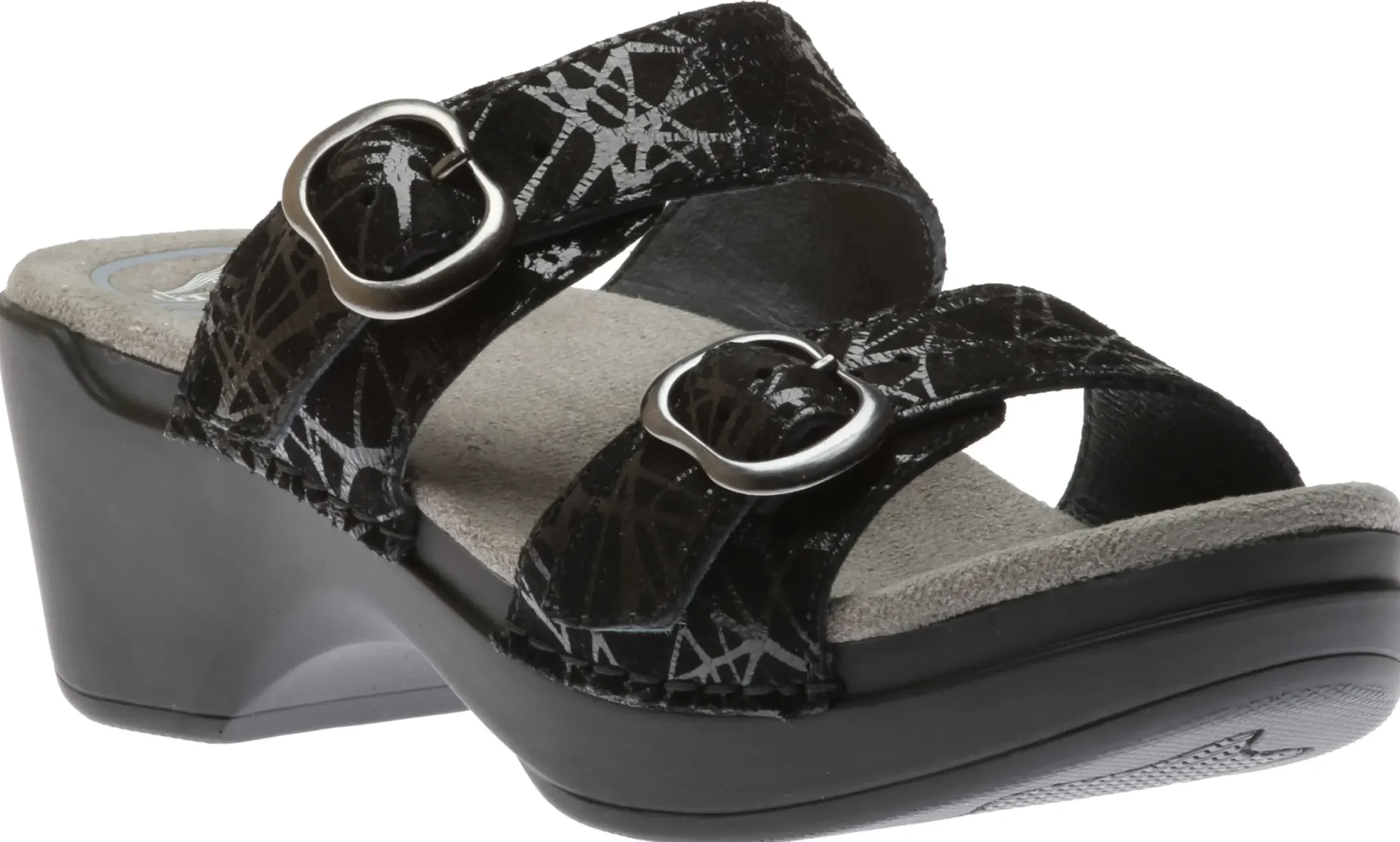 Hot Dansko Sophie Black Drizzle Suede Leather Slide Sandal