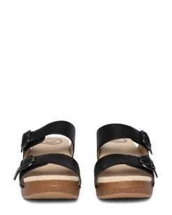 Online Dansko Sophie Black Leather Slide Sandal