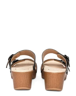Online Dansko Sophie Black Leather Slide Sandal