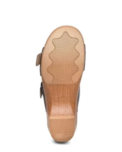 Online Dansko Sophie Black Leather Slide Sandal